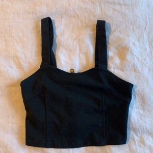 Brandy Melville crop zip cut out back top